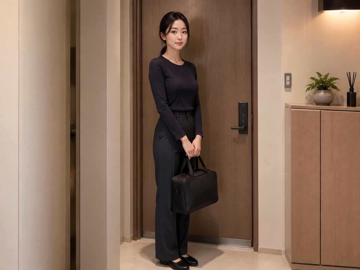 서울 서초구 방문 홈케어 일정을 준비하는 젊은 성인 한국 여성 관리사